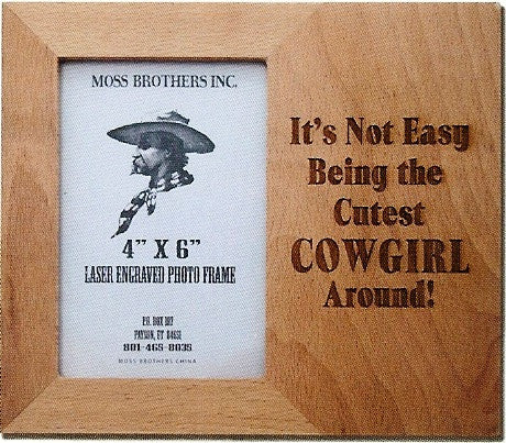 “Around Cowgirl” Laser Engraved Western Picture Frame