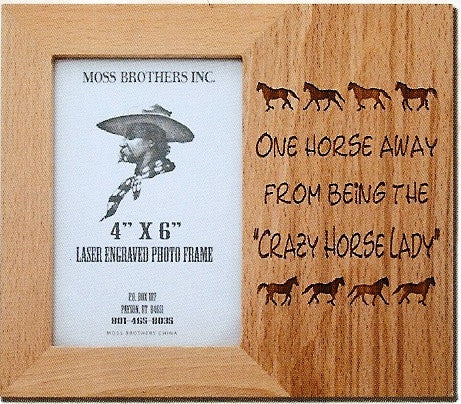 “Crazy Lady” Laser Engraved Western Picture Frame