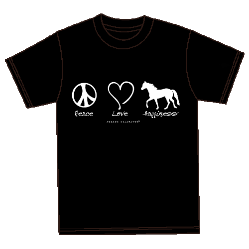 “Peace, Love, Happiness” Horses Unlimited T-Shirt