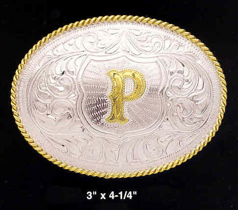 Classic Silver Buckle w/Personalized Letter