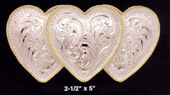 Ladies’ Silver Triple Heart Belt Buckle