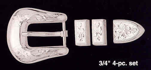 3/4-Inch 4-pc. Silver Buckle Set