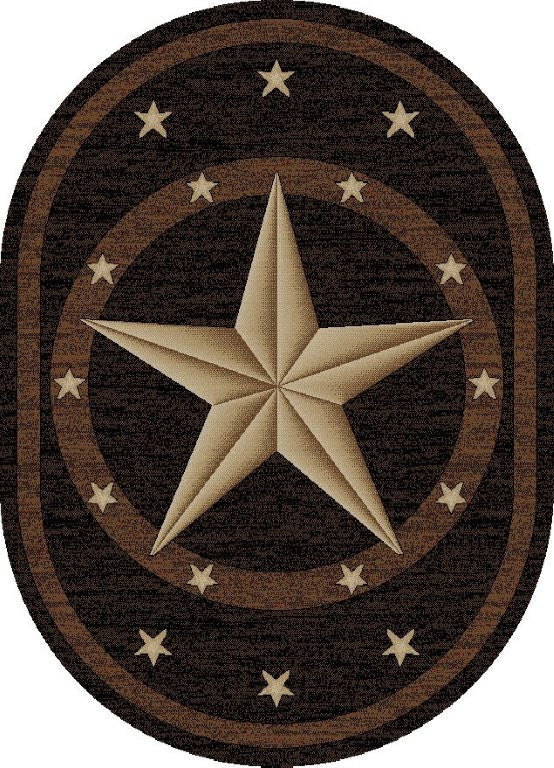 “Western Star” Oval Area Rug 5′ x 8′