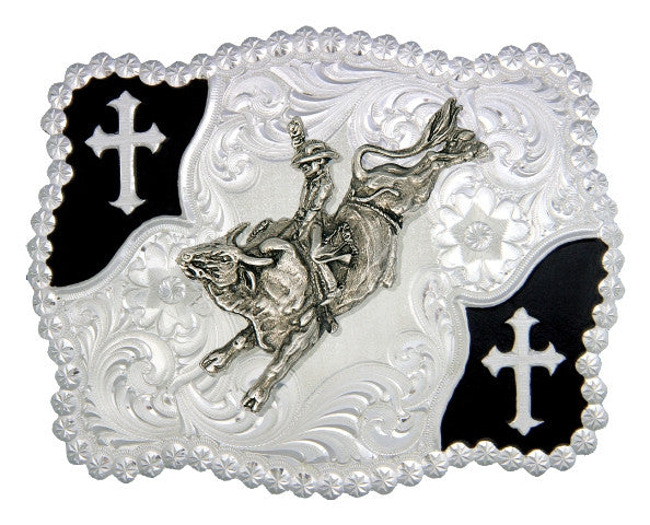 Christian Flourish Scallop Shape Belt Buckle – Bull Rider