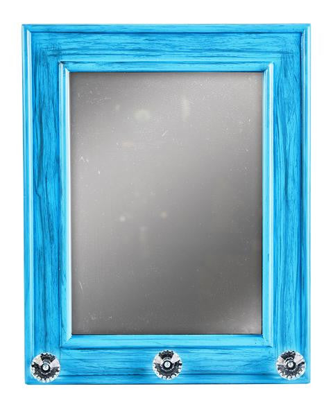 Western Mirror with Crystal Knobs – Blue