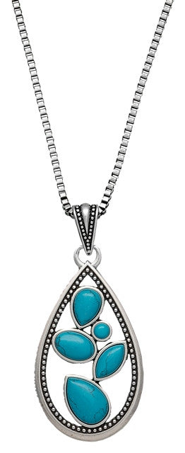 Western Blue Sparks Teardrop Necklace by Wrangler