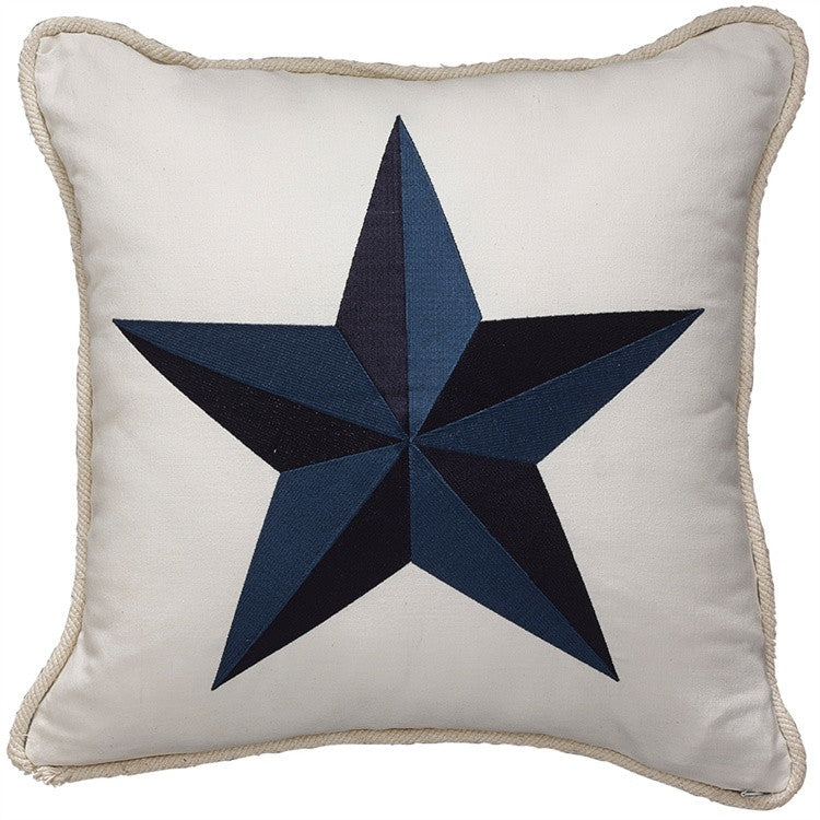 Western Blue Star Accent Pillow – 20″ x 20″