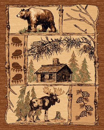 “Bear, Cabin & Moose” Area Rug – 2 x 7