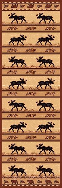 “Moose & Bear” Rustic Northwoods Area Rug (5 Sizes Available)