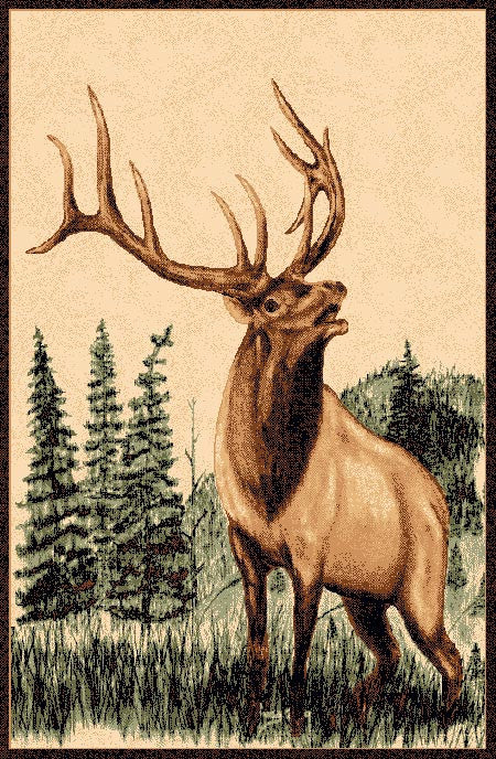 “Elk” Rustic Northwoods Area Rug – 2 x 3