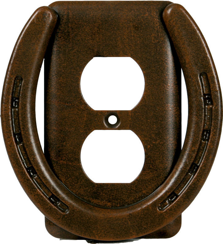 Metal Horseshoe Outlet Cover Plate