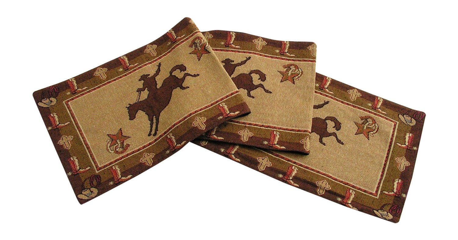 “Cowboy” Western Jacquard Table Runner – 13″ x 72″