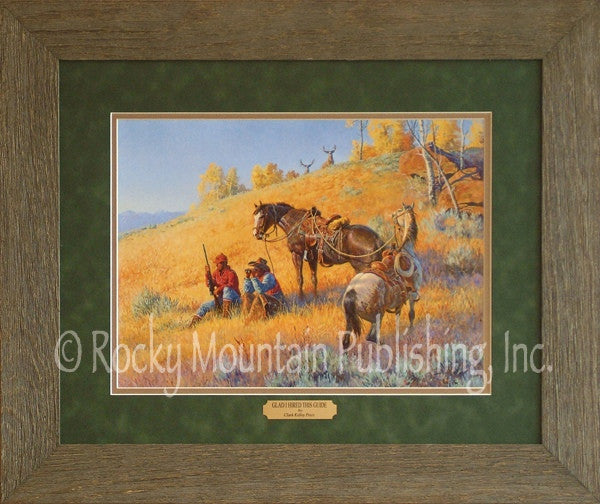 “Glad I Hired This Guide” Western Framed & Matted Print (16″ x 20″)