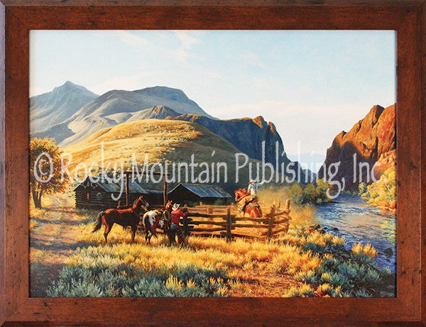 “The Round Corral” Western Framed Canvas Print