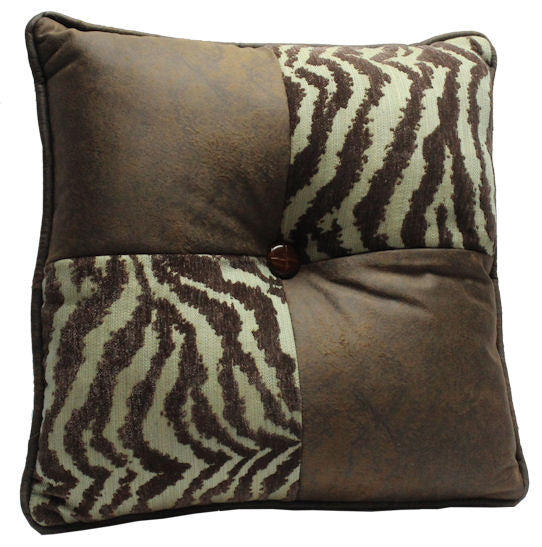 “Turquoise Zebra” Western Accent Pillow 18″ x 18″