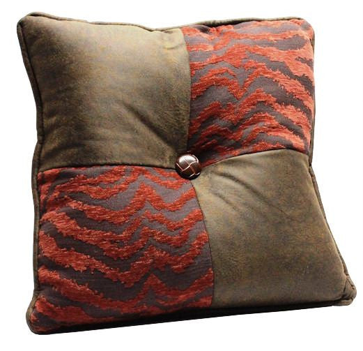 “Red Zebra” Western Accent Pillow 18″ x 18″