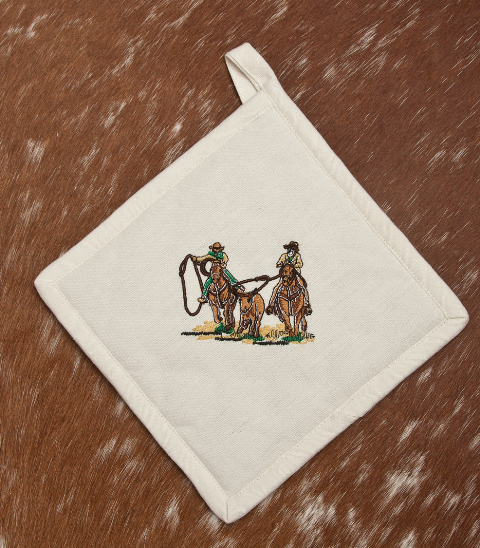 “Team Roper” 100% Cotton Embroidered Pot Holder