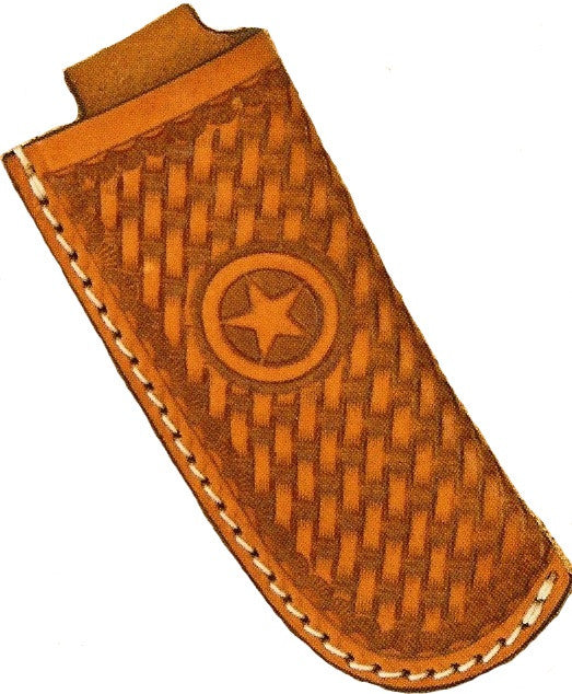 “Texas Star” Western Basketweave Leather Knife Sheath