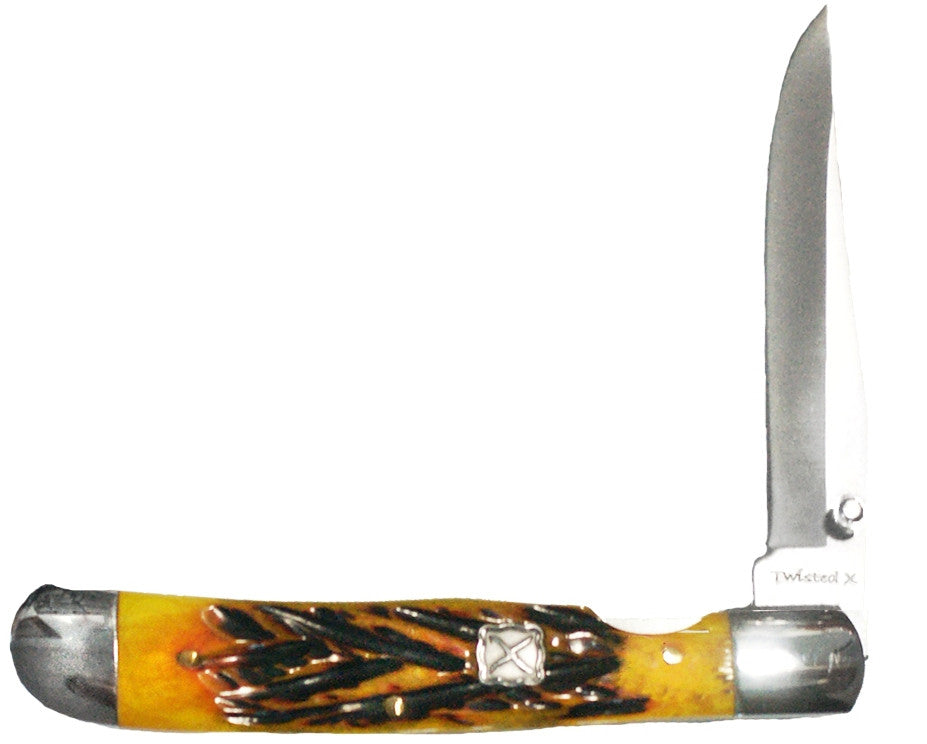 Twisted-X Thumb Assisted Pocket Knife – Yellow