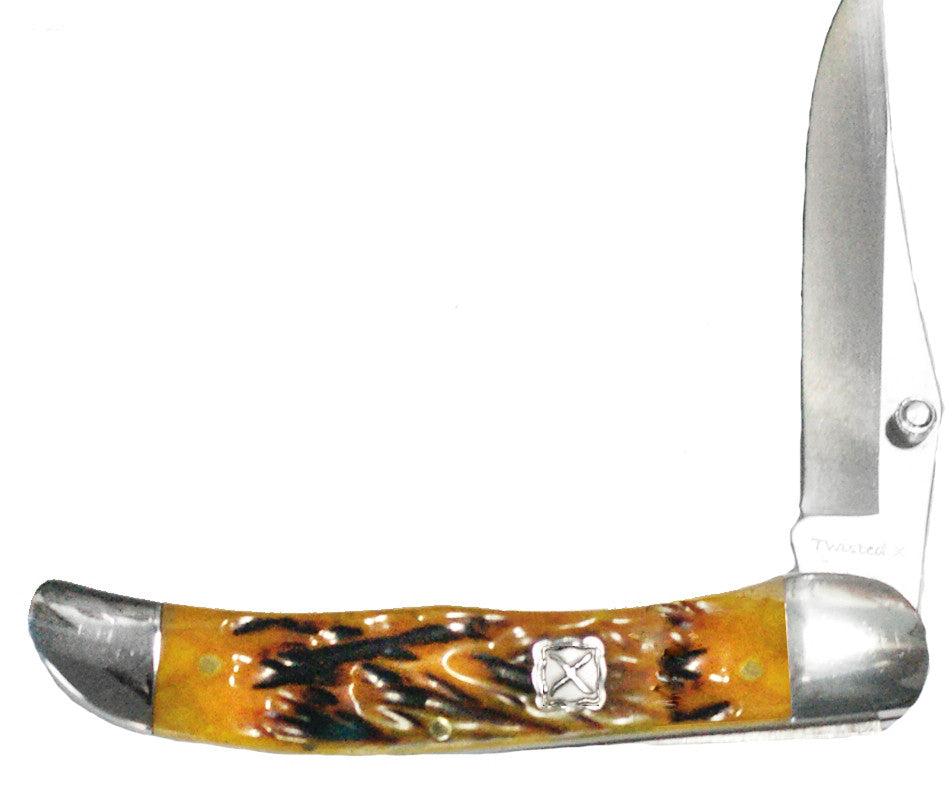 Twisted-X Thumb Assisted Pocket Knife – Yellow