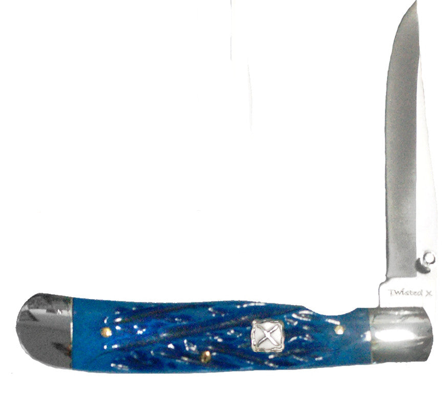 Twisted-X Thumb Assisted Pocket Knife – Blue