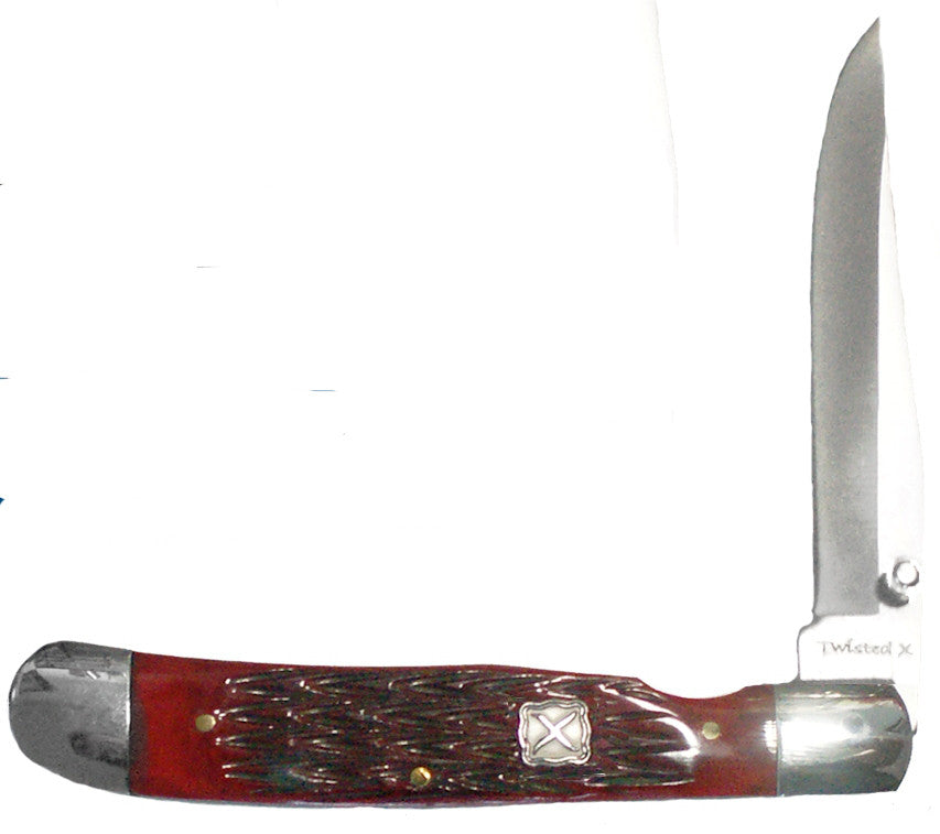 Twisted-X Thumb Assisted Pocket Knife – Red